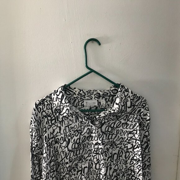Women's NY& Co/7th ave Design Studio Button-up Shirt - B/W - Size XXL - Picture 2 of 5